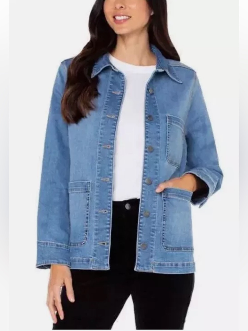 Well Worn Women's Denim Chore Jacket in Light Denim NWT